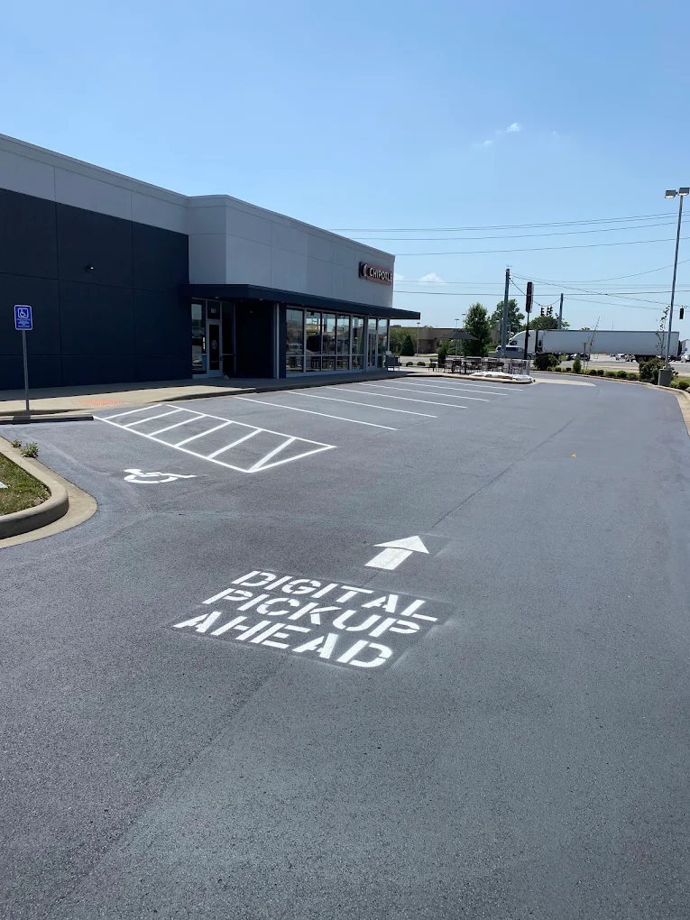 Chipotle parking lot sealcoating and striping in Owensboro Kentucky