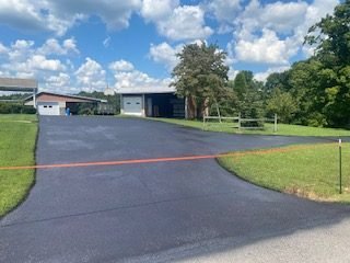Large residential driveway sealcoating in Tell City Indiana