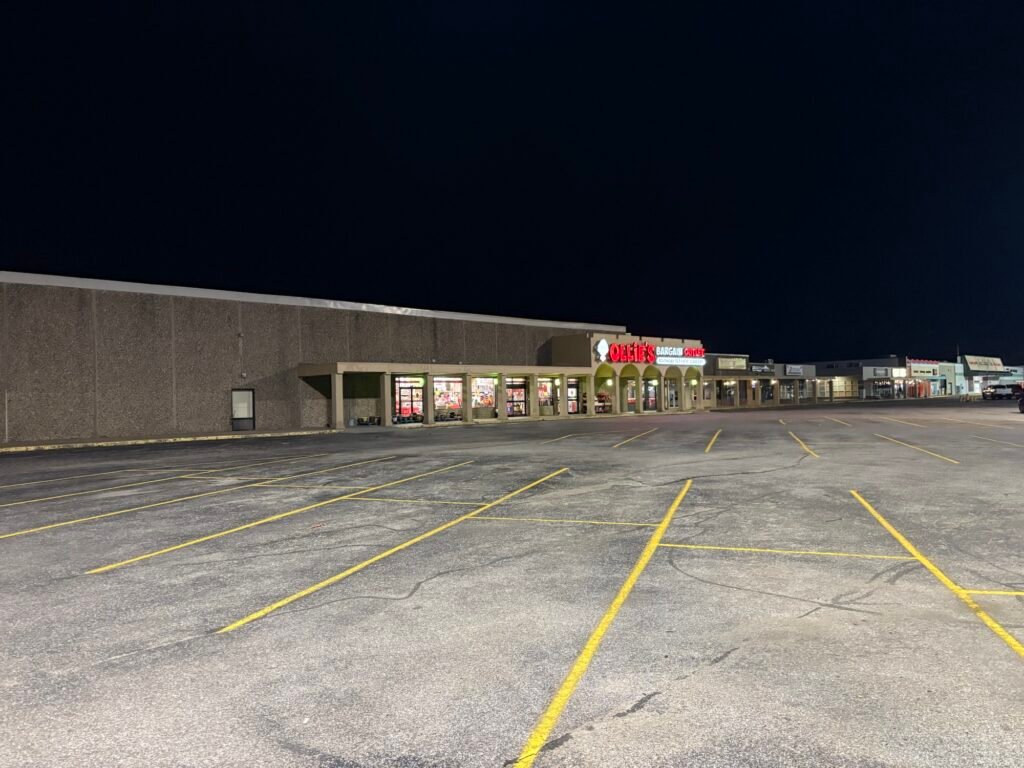 Fresh parking lot striping at Ollie’s in Owensboro, Kentucky