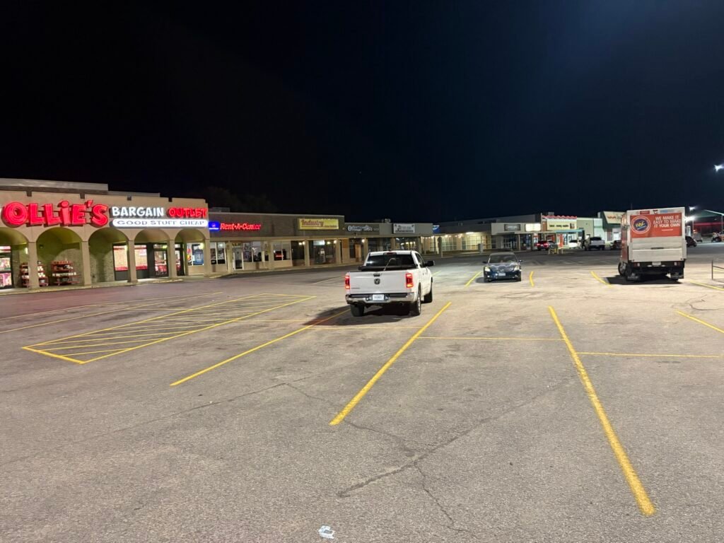 Parking lines and markings at Ollie’s in Owensboro, Kentucky